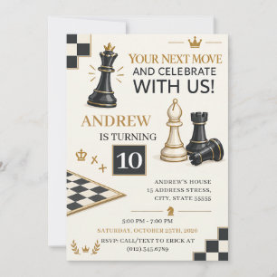 Invitation Anniversaire d'amateur d'échecs personnel