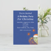 Invitation Anniversaire Dame Derrière Pêcheur Poisson d'or So (Debout devant)