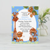 Invitation Anniversaire d'amusement de safari ęr (Debout devant)