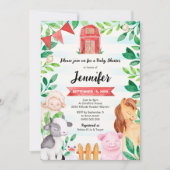 Invitation Anniversaire d'animaux de la ferme (Devant)