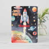 Invitation Anniversaire dans l'espace (Debout devant)