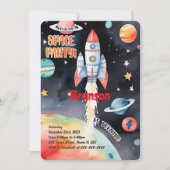 Invitation Anniversaire dans l'espace (Devant)