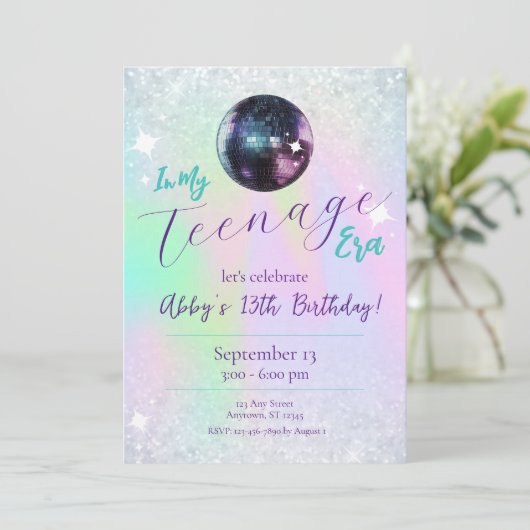 Invitation Anniversaire Dans Mon Era Disco (Debout devant)