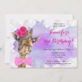 Invitation Anniversaire d'aquarelle animale de jungle de (Devant)