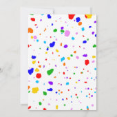 Invitation Anniversaire d'art de couleur primaire mignon (Dos)