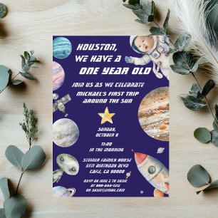 Invitation Anniversaire d'astronaute de l'espace à âge person