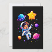 Invitation Anniversaire d'astronaute explorateur spatial pers (Dos)
