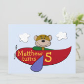 Invitation Anniversaire d'avion d'ours (Debout devant)
