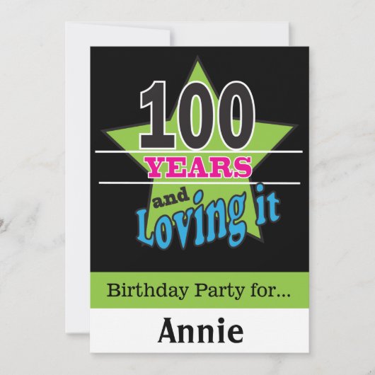 Invitation Anniversaire de 100 ans (Devant)