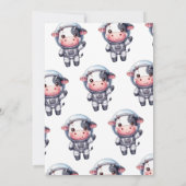 Invitation Anniversaire de 1 an de l'Astronaute Vache Bébé (Dos)