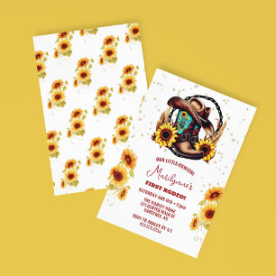 Invitation Anniversaire de 1 an Rustique Premier Rodéo Wester