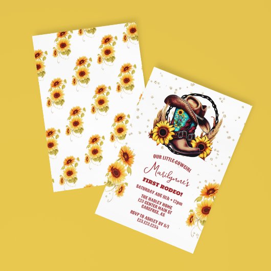 Invitation Anniversaire de 1 an Rustique Premier Rodéo Wester