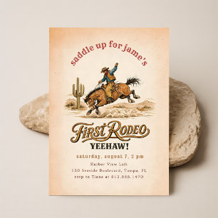 Invitation Anniversaire de 1ère année de Cowboy Western Vinta