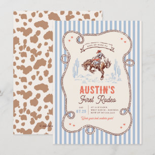 Invitation Anniversaire de 1ère Fête de Rodéo de Cowboy Vinta