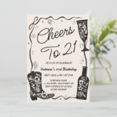 Invitation Anniversaire de 21 ans western (Debout devant)