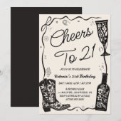 Invitation Anniversaire de 21 ans western (Devant / Derrière)