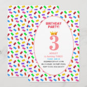 Invitation Anniversaire de 3 ans d'enfant (Devant / Derrière)