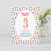 Invitation Anniversaire de 3 ans d'enfant (Debout devant)