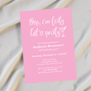 Invitation Anniversaire de 40 ans drôle et moderne pour femme