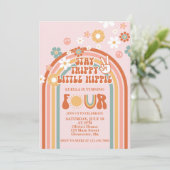 Invitation Anniversaire de 4 ans Hippie Rainbow (Debout devant)