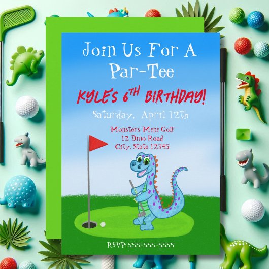 Invitation Anniversaire de 4 ans sur le thème du golf et des