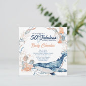 Invitation Anniversaire de 50 ans et fabuleux sur la plage oc (Debout devant)
