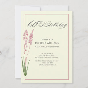 Invitation Anniversaire de 60 ans de la femme aux fleurs sauv
