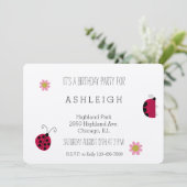Invitation Anniversaire de adorable Ladybugs (Debout devant)