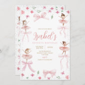 Invitation Anniversaire de Ballerina (Devant / Derrière)