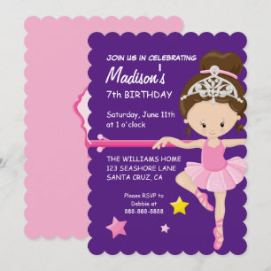 Invitation Anniversaire de Ballerina