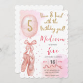 Invitation Anniversaire de Ballerina (Devant / Derrière)