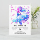 Invitation Anniversaire de Ballerina numérique simple (Debout devant)