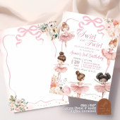 Invitation Anniversaire de Ballerina Rose et Twirl