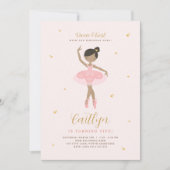 Invitation Anniversaire de Ballerina Rose & Or (Devant)