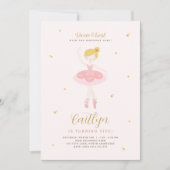 Invitation Anniversaire de Ballerina Rose & Or (Devant)