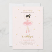 Invitation Anniversaire de Ballerina Rose & Or (Devant)