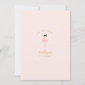 Invitation Anniversaire de Ballerina Rose & Or (Dos)