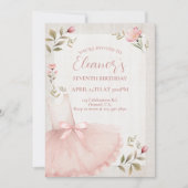 Invitation Anniversaire de Ballerina, Tutu, Tutu rose, Annive (Devant)