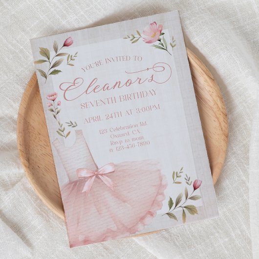 Invitation Anniversaire de Ballerina, Tutu, Tutu rose, Annive