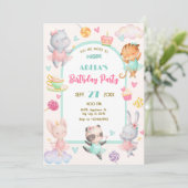 Invitation Anniversaire de ballerine Pastel (Debout devant)