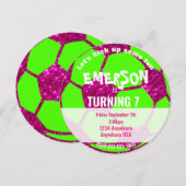 Invitation Anniversaire de ballon de football de parties (Devant / Derrière)