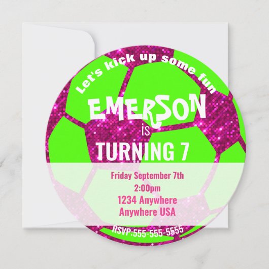 Invitation Anniversaire de ballon de football de parties (Devant)