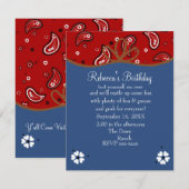 Invitation Anniversaire de Bandana et Denim Cowgirl (Devant / Derrière)