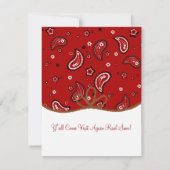 Invitation Anniversaire de Bandana et Lasso Cowgirl (Dos)