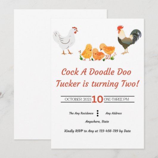 Invitation Anniversaire de Barnyard (Devant / Derrière)