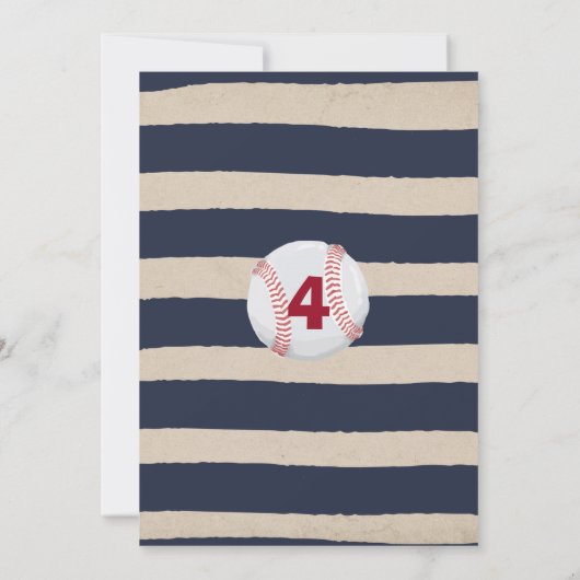 Invitation Anniversaire de base-ball d'invitation (Dos)