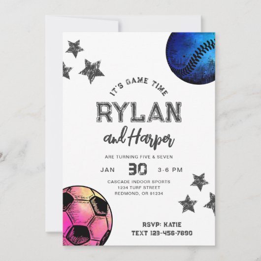 Invitation Anniversaire de baseball (Devant)