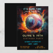 Invitation Anniversaire de baseball (Devant / Derrière)