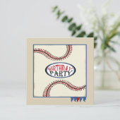 Invitation Anniversaire de baseball de ville natale (Debout devant)