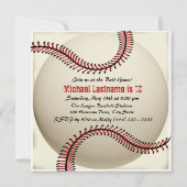 Invitation Anniversaire de baseball de ville natale (Dos)